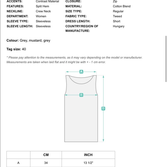 NWT CARVEN TRAPEZE TWEED MINI DRESS SIZE EU40 US8 - Picture 7 of 9